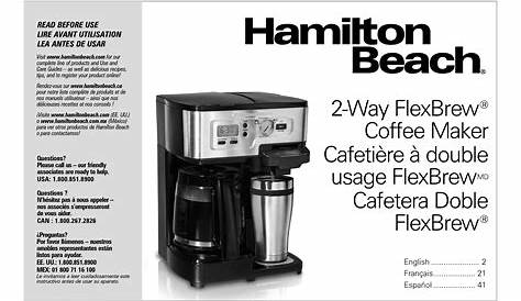 hamilton beach flexbrew 2-way coffee maker manual