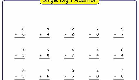 Single Digit Addition Worksheets With Pictures - kidsworksheetfun