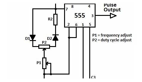 555 Pulse Generator with Adjustable Duty Cycle