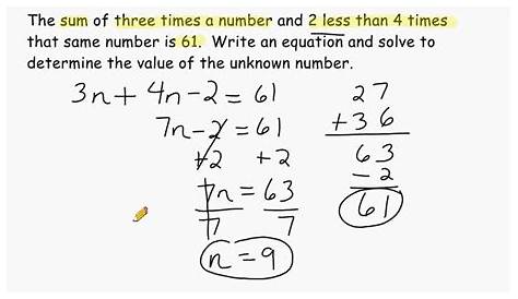 😍 Using equations to solve word problems. Solving word problems using
