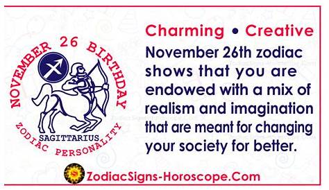 November 26 Zodiac (Sagittarius) Horoscope Birthday Personality and Lucky Things | ZSH