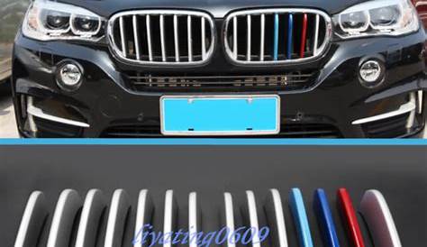 14PCS ABS Chrome Front Center Grille Grill Cover Trim For BMW X5 F15