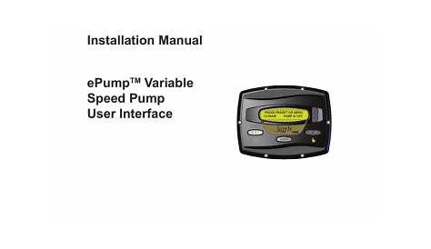Jandy E-Pump Controller Owner s Manual | Manualzz