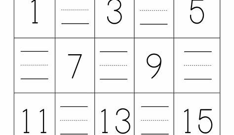 numbers 1 20 worksheet for kindergarten