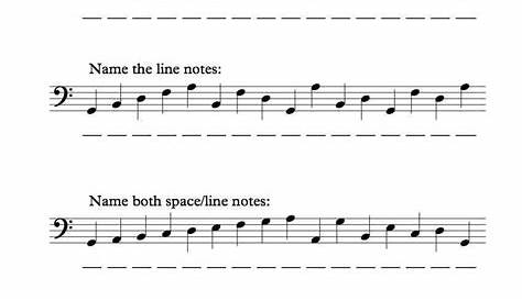 Free Bass Clef Note Recognition Worksheet Music Theory Piano, Teaching