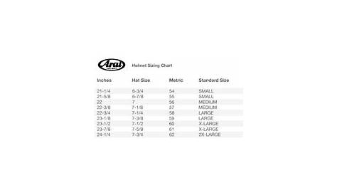 Brett King Design — Helmet Sizing Charts