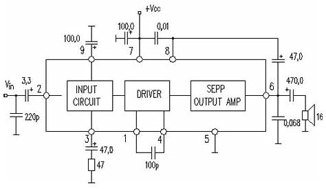 1w mini amplifier circuit diagram