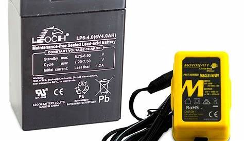 Toy Car Battery and Charger Combo 6V 4AH - Toy Batteries