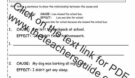 Cause And Effect Worksheets Grade 3