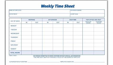 simple time sheet printable