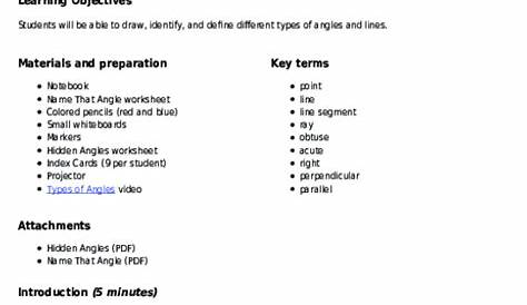 identifying lines and angles worksheet