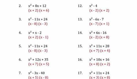 Worksheet Factoring Trinomials Answers Yooob — db-excel.com