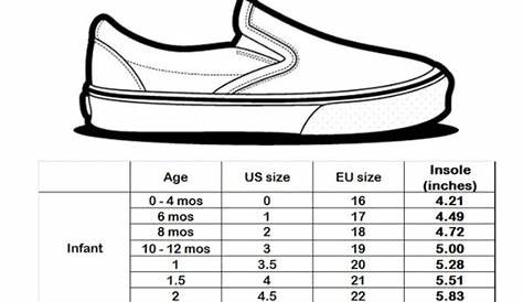 vans toddler shoe size chart