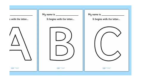 'My name begins with the letter...' Big Letter Colouring Sheets