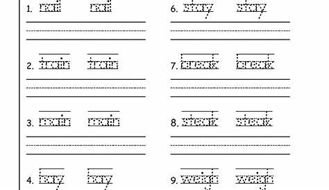 free handwriting worksheets for kindergarten
