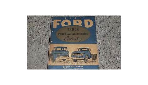 1958 Ford F100 F250 F350 Pickup Truck Factory Parts Catalog Manual Book