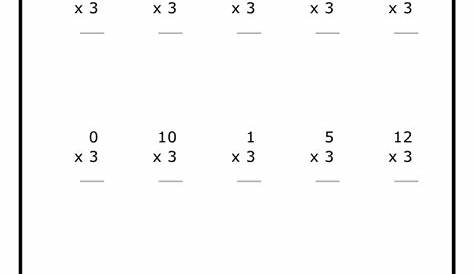 multiplication 3's worksheets