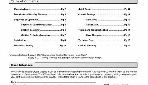 tekmar 356 Mixing Control User Manual | Page 2 / 16