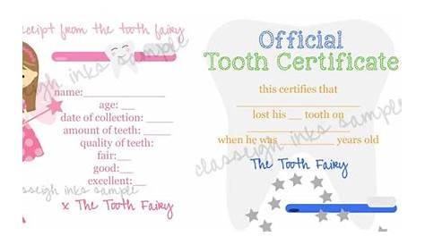 tooth fairy notes printable