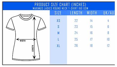 size chart for tops