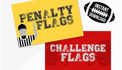 INSTANT DOWNLOAD Penalty Challenge Flag Signs Football - Etsy