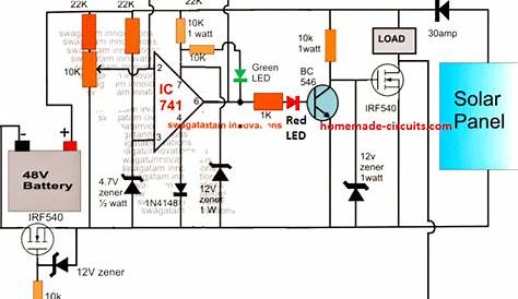 48V Solar Battery Charger Circuit with High/Low Cut-off - Homemade