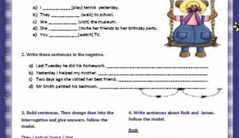 Simple Past Tense Regular Verbs Worksheet