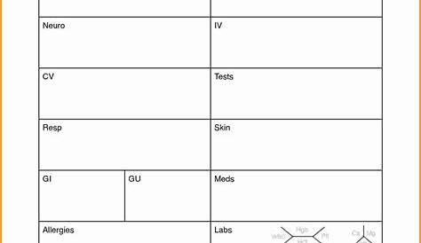 Printable Nurse Report Sheets That Are Critical | Darryl's Blog For