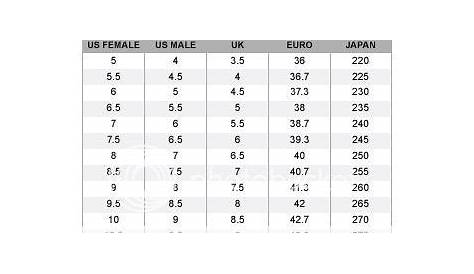 womens adidas size chart