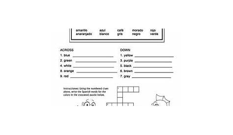 spanish worksheets for 3rd graders