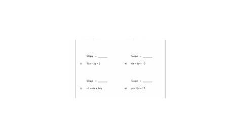 slope given two points worksheets