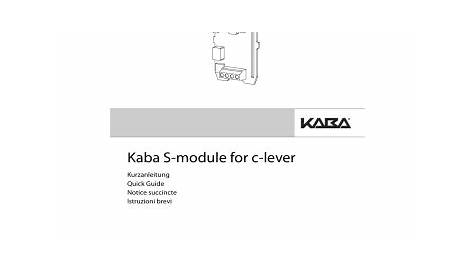 Kaba S-module Quick Manual | Manualzz