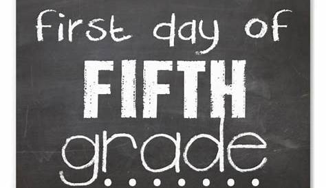 First Day of 5th Grade Chalkboard Sign | Zazzle.com