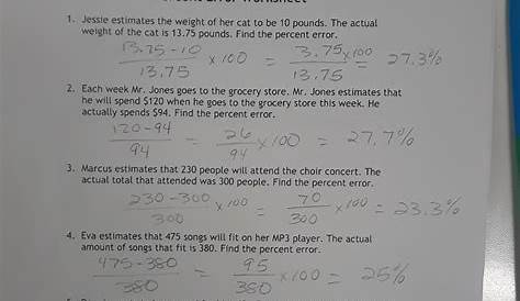 Percent Error Worksheet Pdf Answers - Nora Epp's 5th Grade Math Worksheets