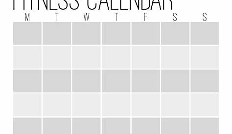blank workout calendar template