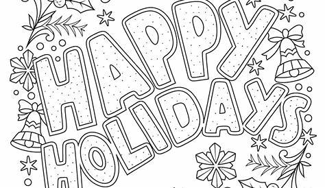 happy holidays coloring pages printable