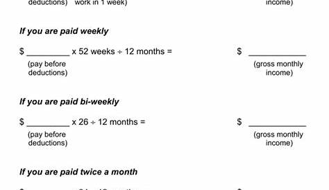 gross compensation worksheets