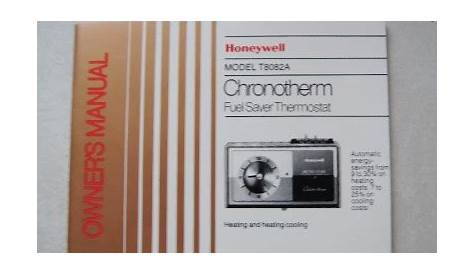 1978 Honeywell Chronotherm Thermostat Owner's Manual Model T8082A | eBay