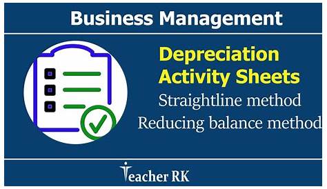 Depreciation work sheets for Business Management