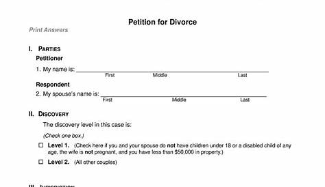 Divorce Papers Ohio Printable