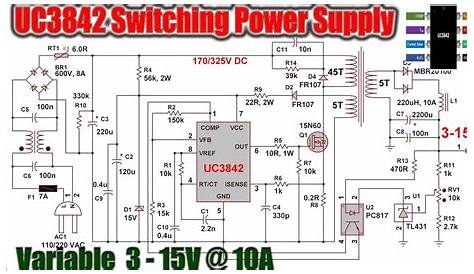 UC3842 Switching Power Supply For Battery Charger 3-15V 10A - YouTube