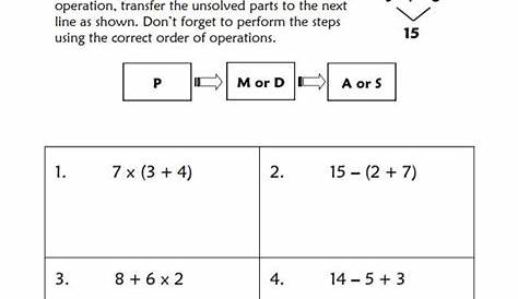 Order Of Operations Worksheet Answer Key