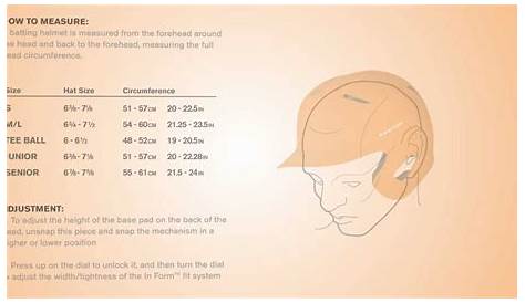 easton helmet size chart