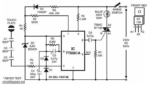 220V AC Lamp Touch Dimmer | Electronic Schematic Diagram