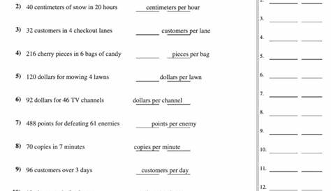 Finding Ratios And Unit Rate Worksheet printable pdf download