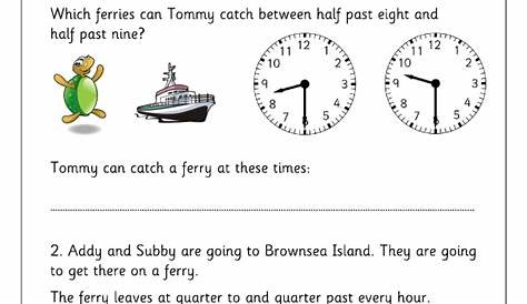 Problem solving: time to the half/quarter hour (2) - Time Worksheets