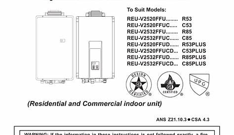 Rinnai Advance Installation manual | Manualzz