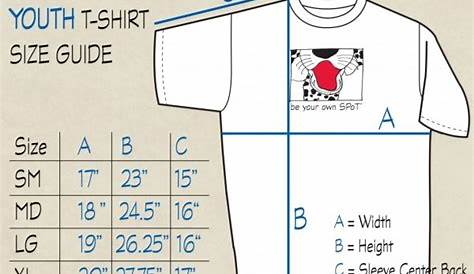 youth size shirts chart