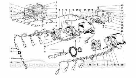 Ferrari 308 308 (1981) GTBi GTSi 037 Engine Ignition Part Diagram.