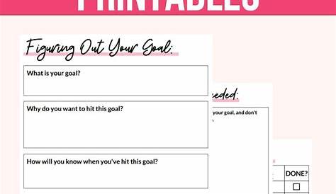 Free Printable Goal Sheets That Make Achieving Your Goals Inevitable